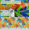 Fabric Tablecloth, Washable, Cotton Polyester Tablecloth, Colourful Flowers, 100 x