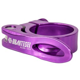 Drahtesel Bicycle Quick Release, Seat Post, Saddle Clamp, Clamping Ring, Seatpost Clamp (Purple, 28.6 mm)