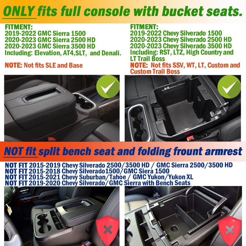 TACOBRO [Full-Coverage ] Center Console Organizer Compatible with 2019-2022 Chevy