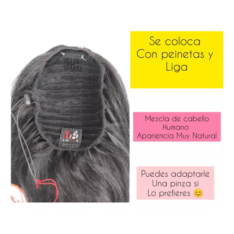 Bobbi Boss Chongo Lacio Largo Mezcla Humano Coleta Cola D