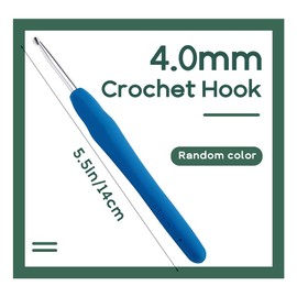 Extra Long Crochet Hooks, Aluminum Crochet Hook with Ergonomic Grip Soft Handles, Crochet Needles for Yarn Craft and Arthritic Hands (4mm)