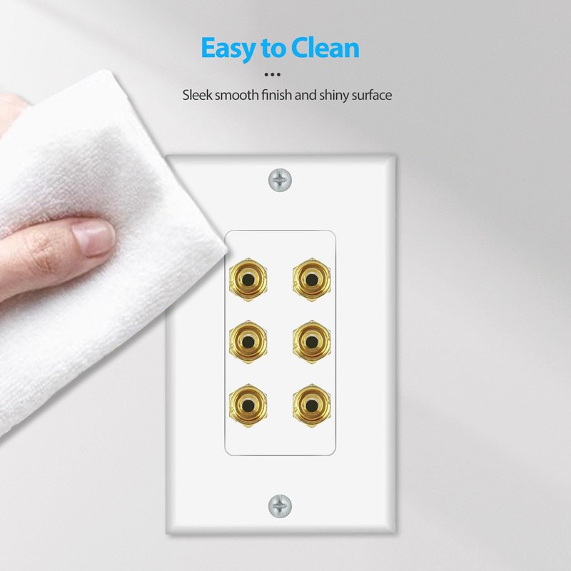 Banana Binding Post Two-Piece Coupler Inset Wall Plate for 3