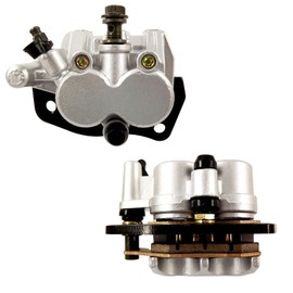 Silscvtt Front Brake Caliper Set Left and Right with Pads Replacement for Yamaha Rhino 660 700 450 2004-2013 Replacement for 5B4-2580T-01-00 5B4-2580U-01-00 59300-05H00-999