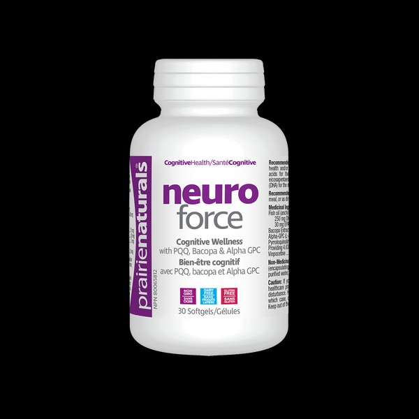 Prairie Naturals Neuro Force - Cognitive Wellness with  PQQ, Bacopa & Alpha GPC, 120 soft gels