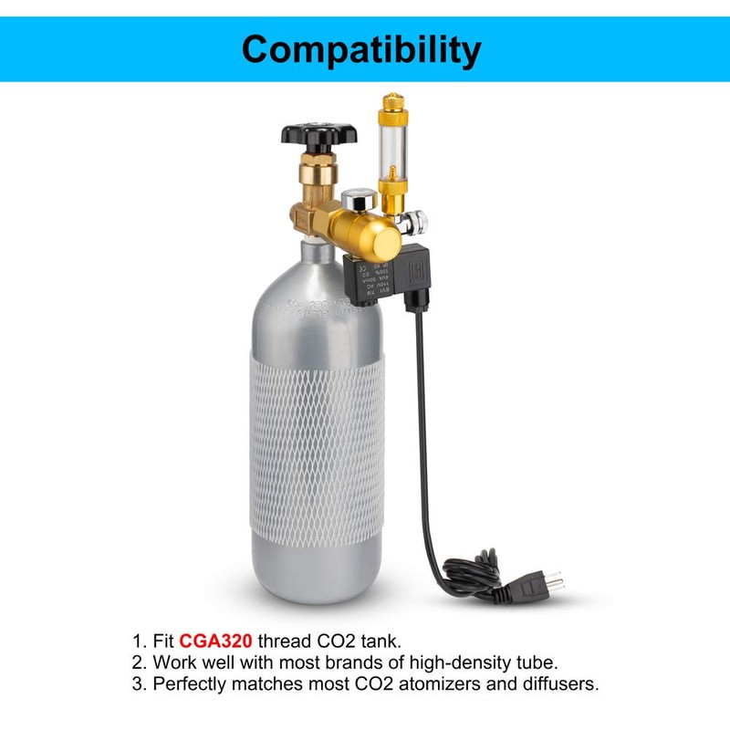 DaToo Aquarium CO2 Regulator with Bubble Counter Solenoid Check Valve