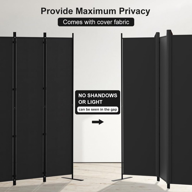 Kokorona 6 Panel Room Divider, 6FT Tall Folding Privacy Screen