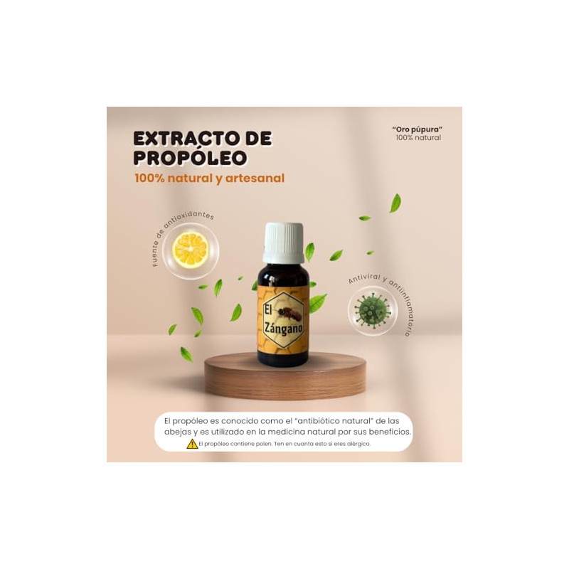 Extracto de propóleo 100% natural. Producto artesanal antioxidante por excelencia