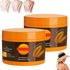 ExcellaElite Intensive Tanning Gel 2 Pieces Tanning Gel Carotene Tanning Gel Sunbed Tanning Accelerator Tanning Cream Tanning Gel for Sunbeds and Outdoor Sunbathing Intensive Tanning Luxury Gel