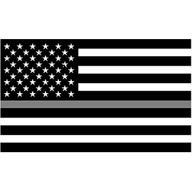 Subdued American Flag Thin Silver Line Corrections Officer Sticker (4" x 2.4")