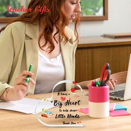 Teacher Gifts for Women, Men, Christmas Gifts for Teachers - Acrylic Heart Shape Plaque Teachers Gifts, Birthday Christmas Thanksgiving Valentines Day Gifts for Teachers Women Men Best Teacher Gifts