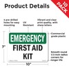 First Aid Kit OSHA Emergency Rigid Plastic Sign 10 Inch
