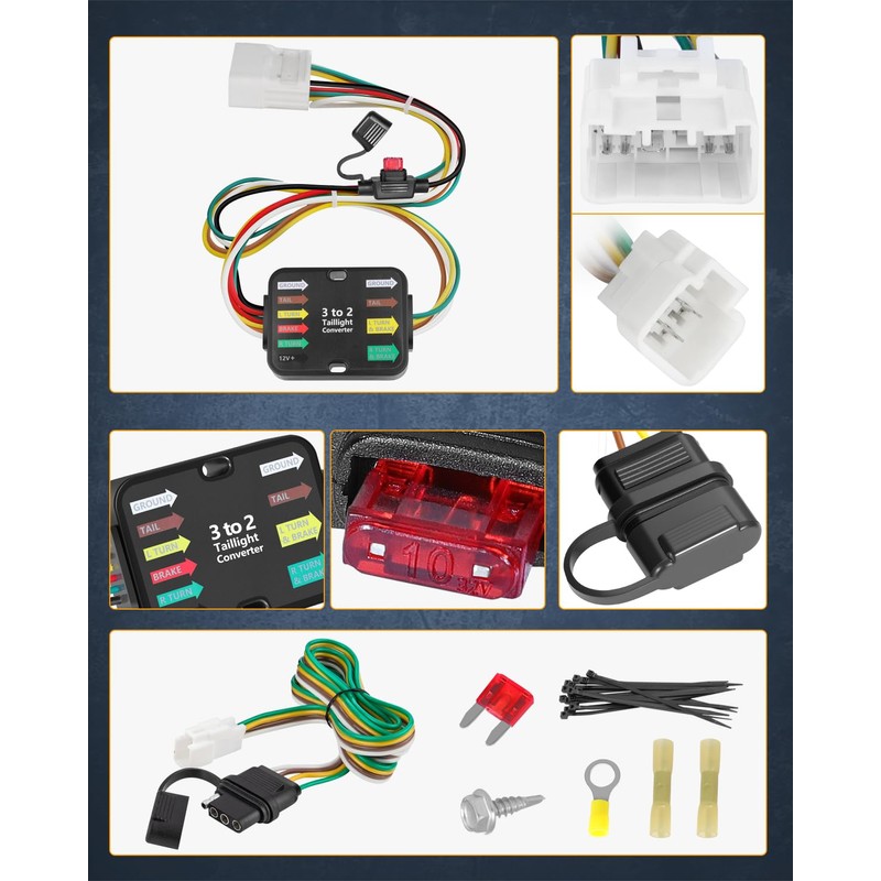 Nirider 56217 4-Pin Trailer Wiring Harness for 2008-2019 Toyota Highlander