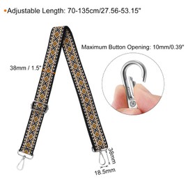 uxcell Purse Strap Replacement, 27.5-53inch Adjustable Polyester Stylish 1.5inch Wide Crossbody Shoulder Strap for Handbag Guitar(Beige, Silver Buckle)