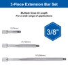 DAKCOS 3 Pieces 3/8 Inch Drive Socket Extension Set Includes