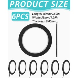 FUGLUS Black Fine Line Tape 6 Rolls Whiteboard Art Tape 3 mm Chart Tape Artist Tape Marking Whiteboard Lines 6 Colours Assorted Wide Whiteboard Tape Wide Graphic Tape School Office Home