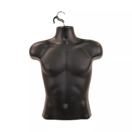 SSWBasics Male Molded Black Shirt Form - Fits Men's Sizes S-L (T Shirt Form)