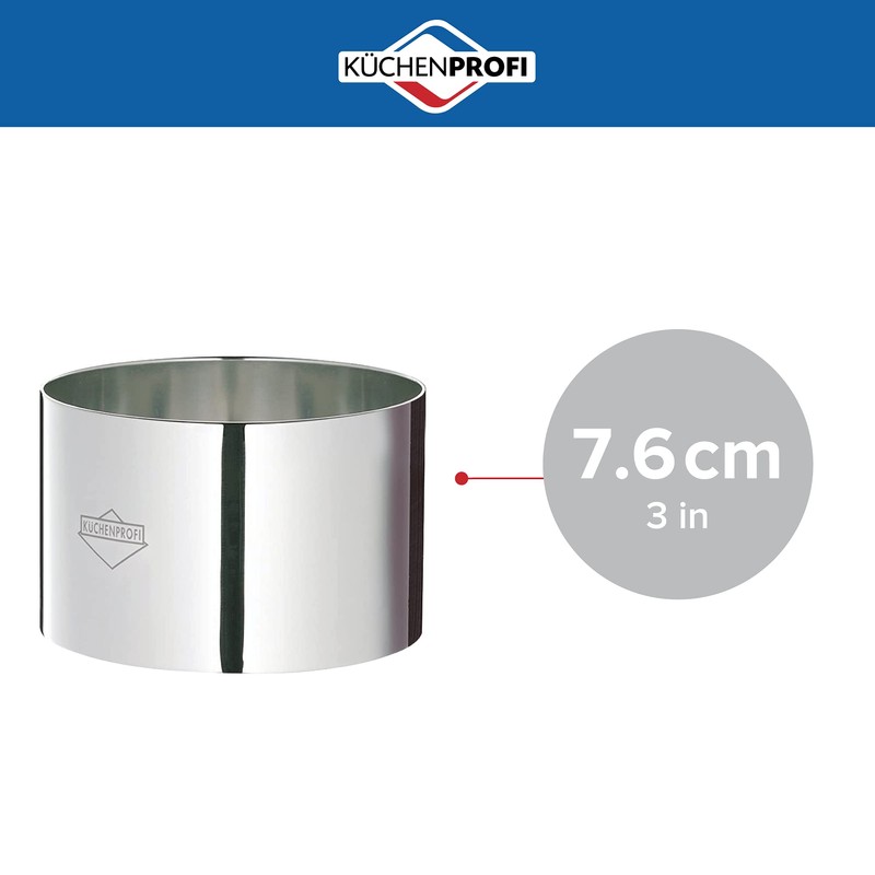 Kuchenprofi 4-Piece 3-Inch Food prep/Plating/Forming Rings in 18/10 Stainless Steel