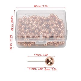 200 unids Bola Redonda Chincheta De Plástico Marcado Chinchetas Pernos Herramienta Decorativa DIY(Rose Gold)