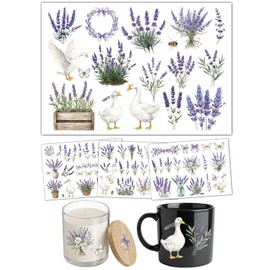 Lavender Motif Transfer Stickers for Stylish DIY Decor