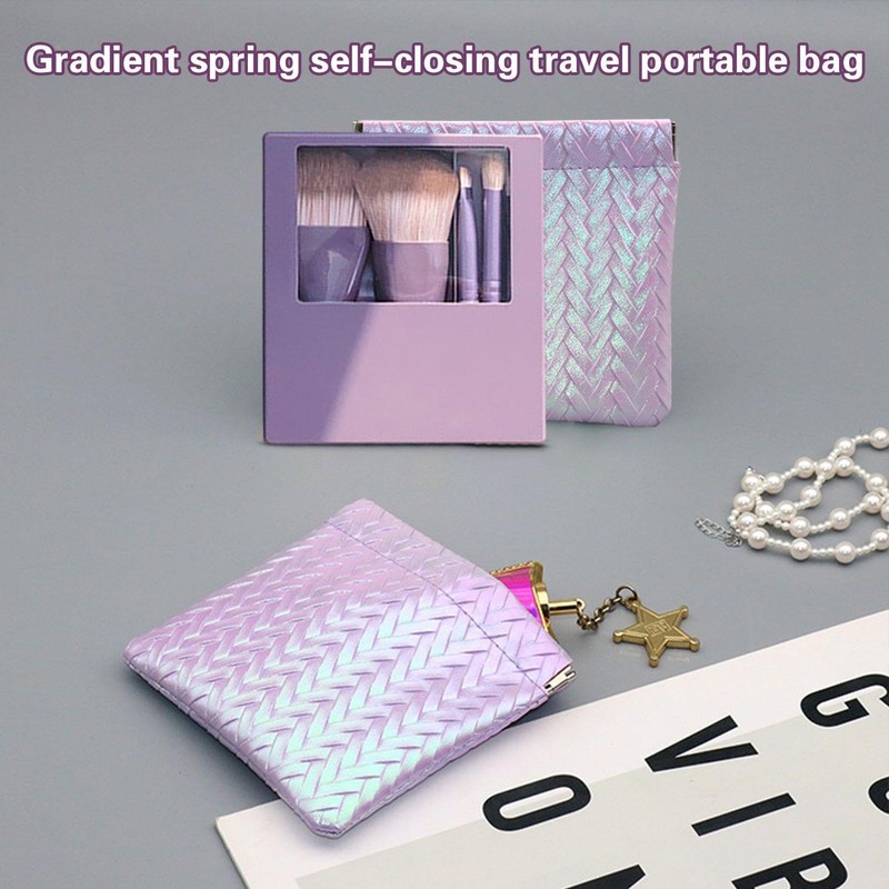 5 Make-Up-Pinsel Und 1 Mini-Aufbewahrungstasche, Make-Up-Pinsel-Set Mit Spiegel, Beauty-Tools, Tragbare