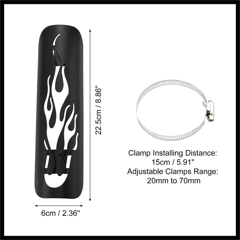 Hihaha 1Set Universal Motorcycle Exhaust Heat Shield Pipe Shield Exhaust