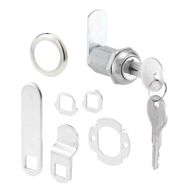 Prime-Line U 9945 - Cerradura para cajones y gabinetes - Archivos y cajones importantes, 1 1/8 pulgadas, acero inoxidable fundido a presión, se adapta