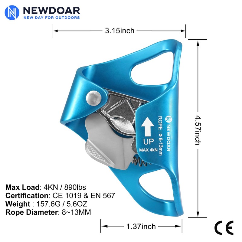 NewDoar Rock Climbing Chest Ascender Abdominal for Vertical Rope Climbing