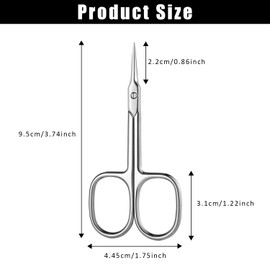 1 x Cuticle Scissors, Professional Cuticle Scissors, Cuticle Scissors, Extra Fine, Professional Improved Nail Scissors, Sharp Stainless Steel for Precise Shortening, Removal, Eyebrows and Eyelashes