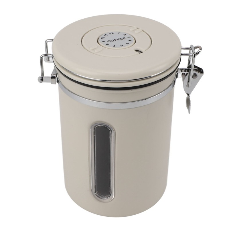 Coffee Canister 1800ml 304 Stainless Steel Window Design One Way