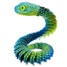 Yeefunjoy 3D Printed Snake, Articular Mobility 3D Printed Animal Fidget Toy Multi-Jointed Activity Model for Home and Office Decoration Executive Desk Bookshelf Toys Adult Kids Gifts for Stress Relief