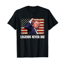 Trump Shot Legends Never Die 2024 US Flag Vintage T-Shirt