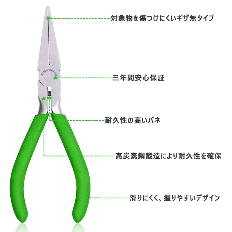 SPEEDWOX Flat Pliers, No Guru, 5.3 inches (134 mm), Micro