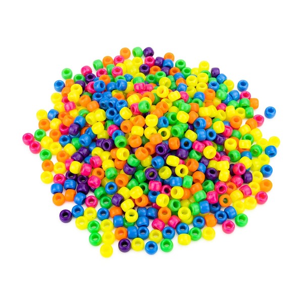 Hygloss Products Bucket O'Beads Class Economy 1000 neon barrel pony,