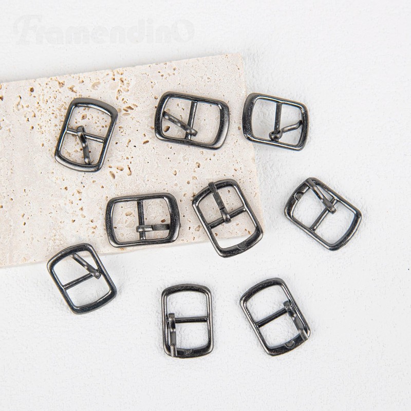 Framendino, 20 Pack Black Rectangular Metallic Single Prong Pin Shoes
