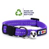 Pawtitas Recycled Cat Collar with Reflective Stitched and Safety Buckle