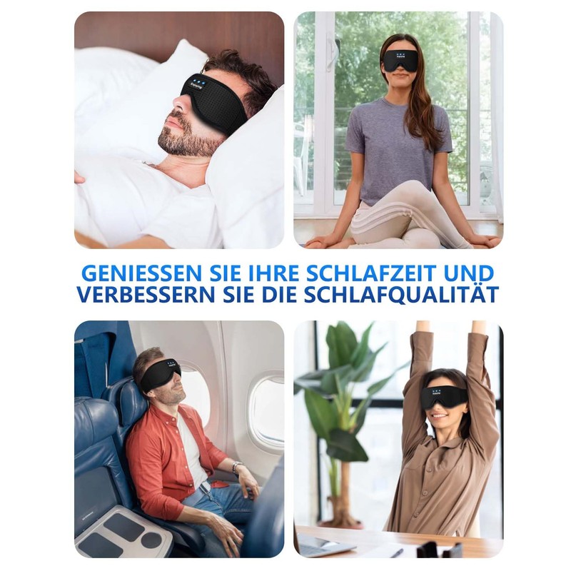 MOXTOYU Sleep Headphones Bluetooth Eye Mask for Side Sleepers
