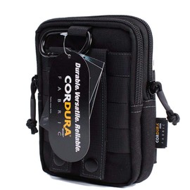 REEBOW GEAR Tactical Molle EDC Pouch Utility Gadget Belt Waist Bag with Cell Phone Holster Holder Black