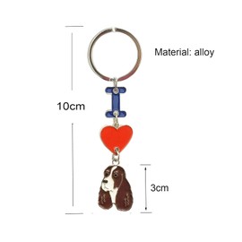 Dog Keyring,I Love Dog Pendant Key-Ring,Metal Pet ID Tags Keychain Keyfob Key Tags Dog Lovers Keychain Gift_Dalmatian