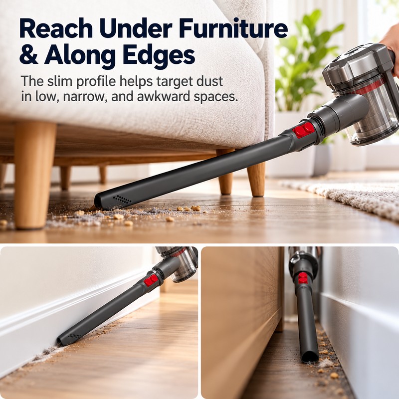 Vacuum Attachment Tool Kit for Cleaning – Brush & Long
