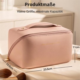 CetthooFazay Große Kapazität Kosmetiktasche,Tragbare Reise Make Up Tasche,wasserdichte PU-Leder Schminktasche,mit Transparente Trenner und Griff,18 Geburtstag mädchen，Mehrfachkompartiment-Design(Pink)
