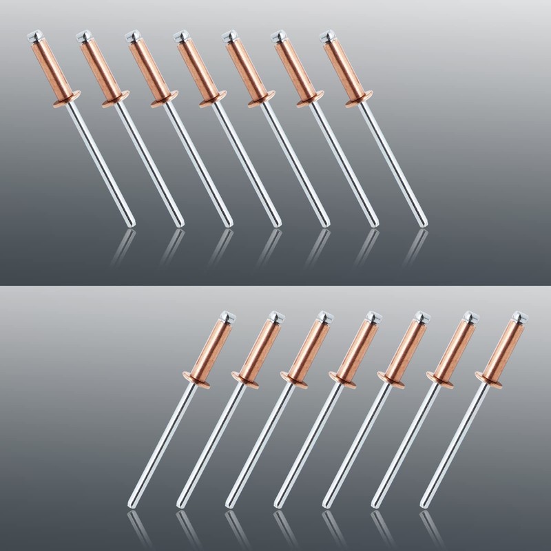 HARSKIYER 1/8" x 1/2" Red Copper Pop Rivets Assortment -