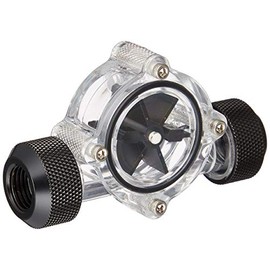 Bitspower G1/4" Flow Indicator, Clear Main Body, Black Blade, Matte Black