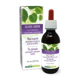 Silver Linden (Tilia tomentosa) Flower and Bract (Leaf) Alcohol-Free Tincture Naturalma | 4 fl oz Liquid Extract in Drops | Herbal Supplement | Vegan | Product of Italy