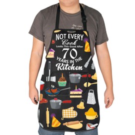 HOLLP 50th 60th 70th 80th Birthday Gift Not Every Cook Looks This Good After 50/60/70/80 Years In The Kitchen Apron (70)