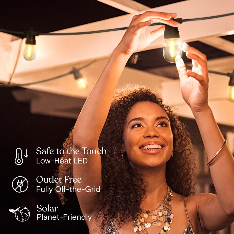 Brightech Ambience Pro Solar Powered Outdoor String Lights - Commercial