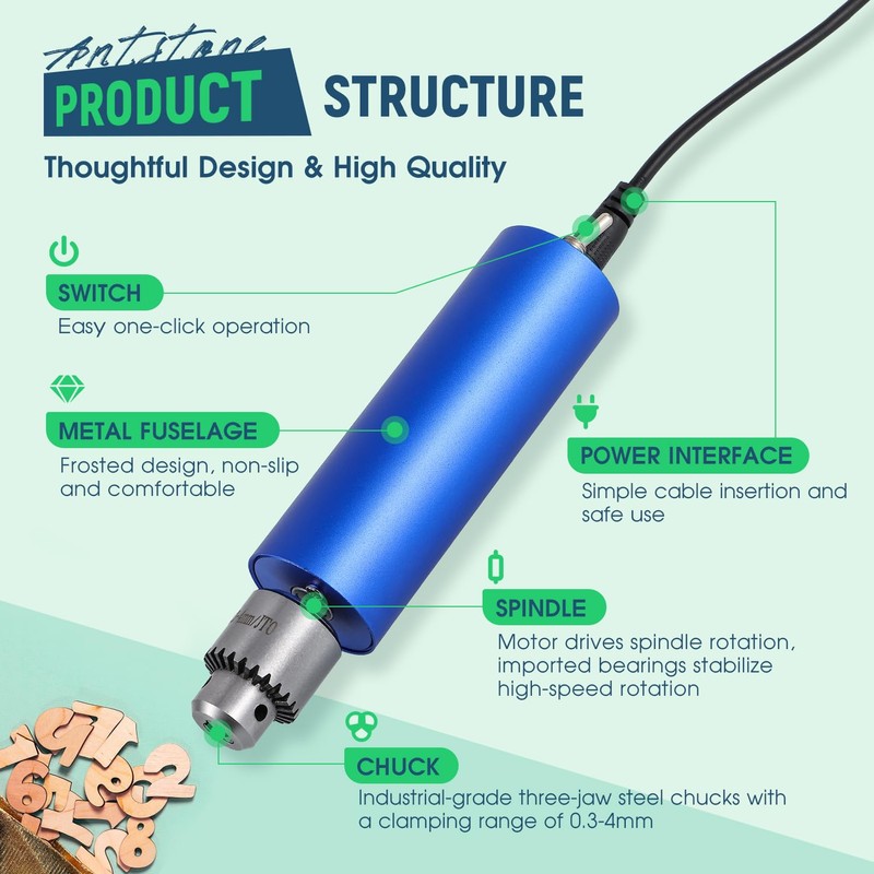 Antstone Electric Resin Polishing Kit Resin Drill with 287 Accessories