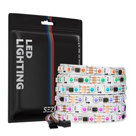 SEZO WS2811 RGB IC LED Strip 5 m 60 LEDs/M DC12 V 100 Pixels Addressable Light Strip Width 10 mm Dimmable Dream Colour Light Strip IP30 Non-Waterproof FCB White for Interior Decoration DIY Projects