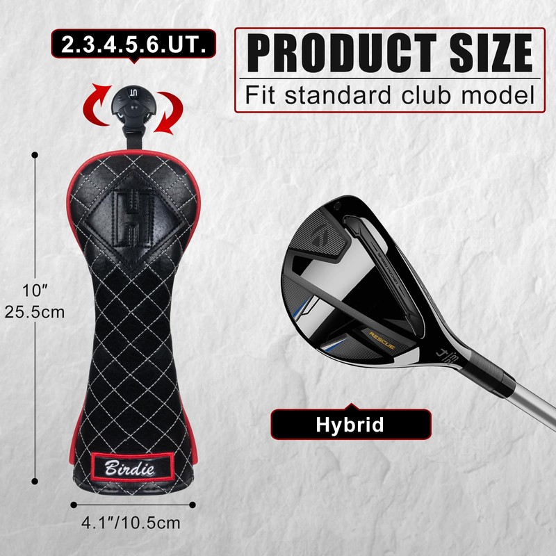 Golf Club Head covers Hybrid Utility Rescue with Interchangeable Number