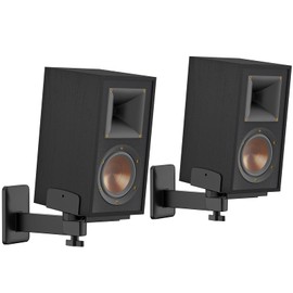 Pair of Adjustable Speaker Wall Mount for Klipsch Bookshelf Speaker Mount - Heavy Duty Side Clamping Wall Speaker Mounts for Klipsch R-40PM R50M RP-500M II RP-600M II Speaker Mount, 55 LBS Capacity