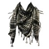 Arab Shemagh Kafiya Square Scarf, White & Black